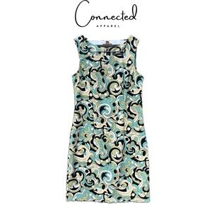 Connected Apparel Green and Black Sheath Mini Dress Ladies Size 8
